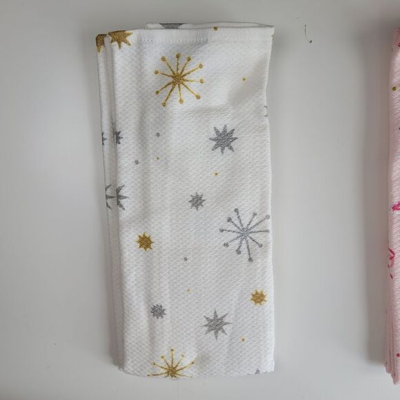 3 SETS KATE SPADE HOLIDAY CHRISTMAS SNOWFLAKE STAR COCKTAIL PARTY TOWELS NWT - Picture 6 of 7